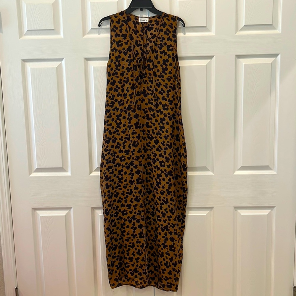 Raey Pop leopard-print tie-front silk dress